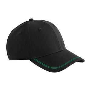 Beechfield Match Day Baseball Cap / Black/Kelly Green